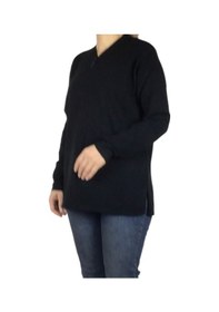 Resim Kadın Vyaka Kapalı Üç Düğmelı Kalın Kışlık Anne Bluz Siyah 