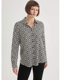 Resim Defacto Regular Fit Gömlek Yaka Uzun Kollu Gömlek I8266az24spbk81 Siyah 