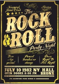 Resim Rock And Roll Party Retro Ahşap Tablo - Bronx 1982 Müzik Afişi Tasarımı 