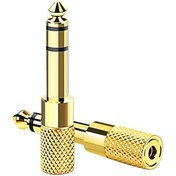 Resim SELIACR 6,35 mm Erkek - 3,5 mm Dişi Kaplama Stereo Jak Adaptörü, Jack 6.3 3.5 Amplifikatör Kulaklık Adaptörü Gitar Elektronik Klavyeler Kulaklıklar ile Uyumlu 