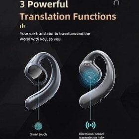 Resim Dil Tercüman Kulaklıkları, 144 Dilde Anında Ses Bluetooth Ve APP Ile Dil Tercümanı, Gerçek Zamanlı Çeviri Gerçek Kablosuz Kulaklıklar, Ve Android Için Uyumlu (Siyah) 