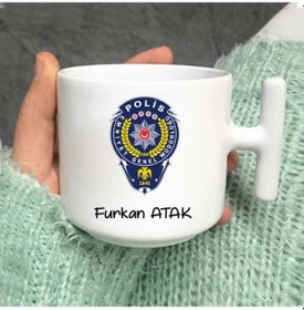 Resim Polis Logolu Latte Fincanı 