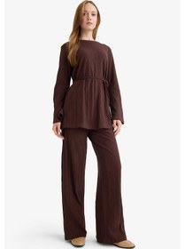 Resim Defacto Wide Leg Geniş Bol Paça Pantolon F6368ax25aubn328 Kahve 