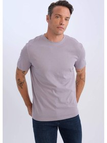 Resim DeFacto %100 Pamuk New Regular Fit Bisiklet Yaka Basic Düz Kısa Kollu Tişört V7699AZ25SPPR495 