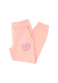Resim U.S. Polo Assn. Kız Çocuk Neon Pembe Simli Baskı Detaylı Jogger Eşofman Altı 50316849-VR105 