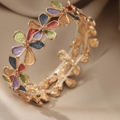 Resim CRING COCO Boho-Inspired Çinko Alaşımlı Bileklik Bileklik ile Canlı Emaye Çiçekleri - Altın Kaplama, Yaz, Mezuniyet, Seyahat ve Günlük Giyim için Mükemmel - Arkadaşlar ve Aile için İdeal Hediye, Günlük Aksesuar|Canlı Emaye Çiçekleri|KC Altın Kaplama, Çiçek Takı 