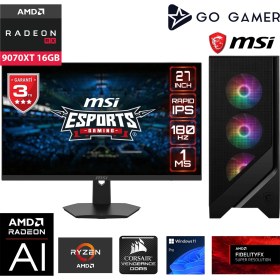 Resim Go Gamer GA2101D Amd Ryzen 9 9950X / 128GB Ddr5 6000MHZ / 1tb Nvme SSD 5000-3600MB-SN Gen4 / Rx 9070XT 16GB / 240MM Sıvı Soğutma / Msı 27" 180Hz. / Windows 11 Pro Masaüstü Bilgisayar 