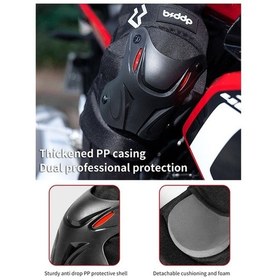 Resim Pazly Konforlu Motosiklet Dizlik & Dirseklik Seti - Nefes Alabilir, Reflektif, Siyah/beyaz 