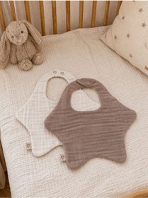 Resim lalin Bebek Önlüğü 8 Katlı Yıldız Desen 2'li Set 
