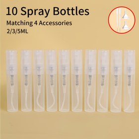 Resim 14 adet Taşınabilir Seyahat Parfüm Atomizer Seti, 10 Sızdırmaz Püskürtme Şişesi ile 4 Aksesuar, Huni ve Damlatıcılar Dahil, Tazeleyici Çok Fonksiyonlu Mini Püskürtücüler Aftershave ve Parfümler için 