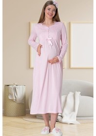 Resim Mecit Pijama Mecit 5415 Pembe Hamile Lohusa Gecelik 