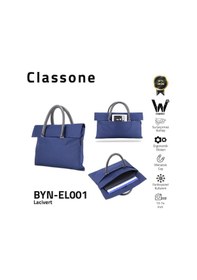 Resim Classone Byn-el001 Wtxpro Su Geçirmez Kumaş 13-14 İnch Bayan Laptop, Notebook, Apple Uyumlu MacBook Air El Çantası- Tote Bag - Lacivert 