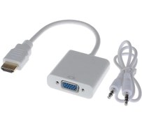 Resim HDMI TO VGA DÖNÜŞTÜRÜCÜ KABLO SES DESTEKLİ ADAPTOR ÇEVİRİCİ PS3 KULAKLIK MONİTÖR TV LED UYDU 