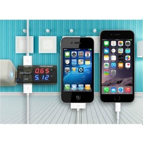 Resim Çift Usb Çıkışlı Voltmetre Ampermetre Akım Voltaj Izleyici Şarj Kws-10va 