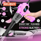 Resim BELIBUY Yüksek Emişli Kablosuz Araba Süpürgesi LED Ekran, USB Şarj Edilebilir, 1500mAh Lityum Batarya, Taşınabilir El Süpürgesi Ev ve Araba İçi Temizliği için Elektrikli Toz Toplayıcı, Araba Süpürgesi 