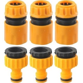 Resim Cloud011 6lı Pet Ev Bahçe Araç Hortum Bağlantı Seti 3 4 Ve 1 2 İnç 