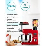 Resim Yasomi Sm 1511BML LED Ekranlı Kıyma Çekme Aparatlı Blender 7 Litre Stand Mikser Mutfak Şefi 