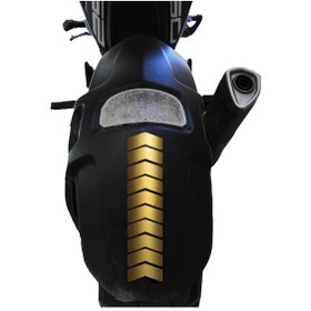 Resim Ok Tasarımlı Yaldızlı Gold Çamurluk Kask Sticker Çınar Extreme 