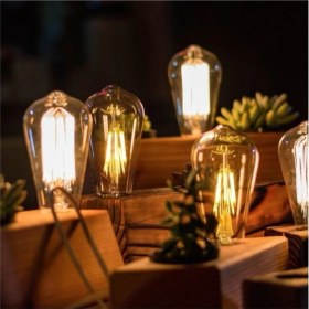 Resim Edıson St 64 Flamanlı Rustik LED Ampul 4 Watt Armut Model Rustik Ampul 