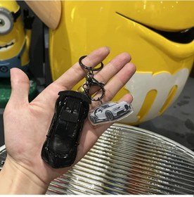 Resim Cloud011 Siyah 2d Düz Dıy Araba Modeli Anahtarlık - Koleksiyonerler İçin Yarış Arabası Tasarımı 