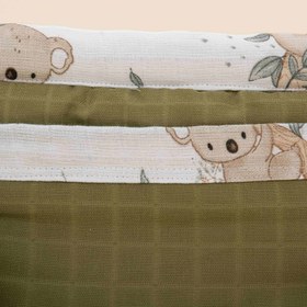 Resim Bebek Bakım Çantası - Koyu Fıstık Yeşili Müslin - Koala 