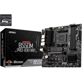 Resim MSI B550m Pro-vdh Wıfı Ddr4 M2 Pcıe Nvme Hdmı Dp Pcıe 16x V4.0 Am4 Atx 