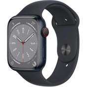 Resim Apple Watch Series 8 41 mm Cellular Spor Kordon Akıllı Saat Siyah 