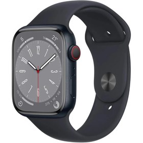 Resim Apple Watch Series 8 41 mm Cellular Spor Kordon Akıllı Saat Siyah 