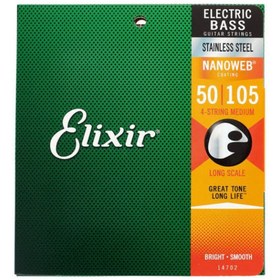 Resim Elixir 14702 Nanoweb Stainless Steel Set Bas Gitar Teli (50-105) 