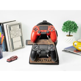 Resim smy wood Ahşap Playstation Joystick Standı, Controller/Kol Tutucu, PS3, PS4, PS5 uyumlu, Kişiye Özel Hediye 