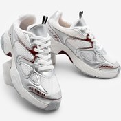 Resim Marjin Kadın Sneaker Kalın Taban Bağcıklı File Detaylı Spor Ayakkabı Sargen Bordo 