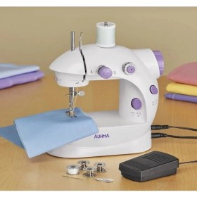 Resim Işıklı Pedallı Dikiş Makinesi Mini Asw1 Beyaz Nakış ( Lisinya ) 