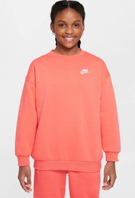 Resim Nike Sportswear Club Flee Turuncu Kız Çocuk Sweatshirt 
