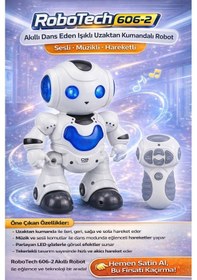 Resim Robotech Akıllı Dans Eden Işıklı Uzaktan Kumandalı Robot Sesli Müzikli Hareketli - Mavi 