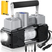Resim ZK-604 Dijital Ekranlı Çanta MESHUBA Güçlü Hava Kompresörü 12V Taşınabilir Ağır Hizmet Tipi Lastik Şişirici Dijital Göstergeli Araba Pompası Araç, Bisiklet ve Diğer Gümüşler için Otomatik Kapanma 
