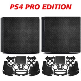Resim KT Decor Siyah Metal Yüzey Playstation 4 Full Sticker Kaplama Seti 
