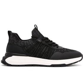 Resim Derimod Zero Men's Black Lace-Up Thick Soled Fabric Sneaker 
