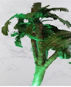 Resim Lambader 90360 Model Işıklı Abajur Kasalı Doğal Malzeme El Yapım 
