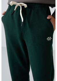 Resim Tommylife Tommy Life Çam Yeşil Kalın Yumuşak Dokulu Standart Fit Nakışlı Polar Erkek Çocuk Eşofman Alt - 11220 Çam Yeşili 