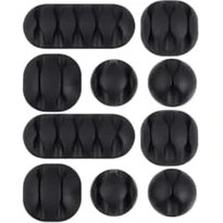 Resim Lua Kablo Klipsi Düzenleyici, 10'lu Kablo Düzenleyici, Ev, Araç, Ofis Için Masa Altı Kablo Yönetimi, Duvar, Yüzey Için Kalıntı Bırakmayan Yapışkan, Şarj Kablosu Düzenleyici, 