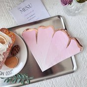 Resim 16 adet, Pembe Fan Şekilli Yaprak Şekilli Özel Şekilli Bronzajlı Peçeteler, Düğün Doğum Günü Tatil Süsleme Kağıdı, Restoran Otel Parti Masa Malzemeleri 