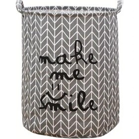 Resim Gateesat 1 Adımlı Gri Katlanır Büyük Su Geçirmez Çamaşır Sepeti Oyuncak Saklama 