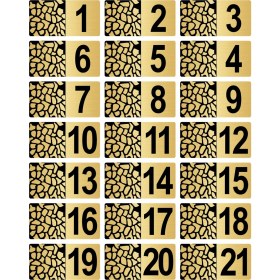 Resim Özarslan Dizayn Metal Kapı Masa Dolap Posta Kutusu Numarası 7X14 cm Altın Renk (1…21) 