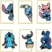 Resim 1 adet Stitch Metal Kitap Ayracı - Sevimli Mavi Karakter Tasarımı, Oyunbaz Yan Klips, Anime Hayranları ve Kitap Severler İçin İdeal, Dayanıklı Okuma Aksesuarı 