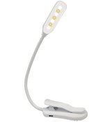 Resim Usb Şarj Edilebilir Klipsli Lamba - Beyaz 7 Led Kitap Lambası Klipsli Lamba Masa Lambası Öğrenci Okuma Lambası Led Göz Koruması 