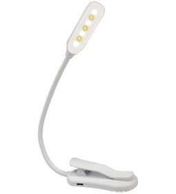 Resim Usb Şarj Edilebilir Klipsli Lamba - Beyaz 7 Led Kitap Lambası Klipsli Lamba Masa Lambası Öğrenci Okuma Lambası Led Göz Koruması 