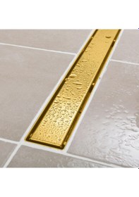 Resim Sukar Line 6 Gold Plain 60 cm Izgaralı Duş Kanalı 1156-1036000-71 