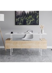 Resim Irony Maxi Ofis Masası Beyaz Meşe 