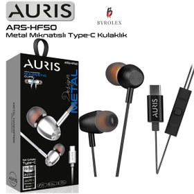 Resim Auris MİKROFONLU METAL MIKNATISLI TYPE-C GİRİŞLİ SİLİKON BAŞLIKLI STEREO KULAK İÇİ KABLOLU KULAKLIK 