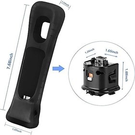 Resim NC Wii Uzaktan Kumanda için 2 Motion Plus Adaptör Sensörü ve 2 Silikon Kılıf kullanımı, Wii Motion Plus Adaptörü için Hızlandırıcı Değiştirme (Beyaz Siyah) 